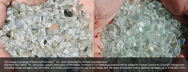 Genuine Bahama Blue Nugget Diamond Fire Pit Glass ™ vs. Other Leading Brand Glass