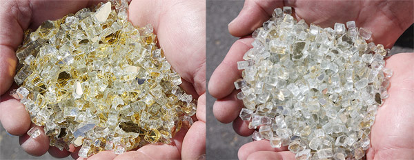 Gold Reflective Genuine Diamond Fire Pit Glass ™ vs. Other Leading Brand Glass 